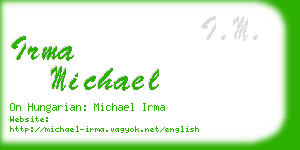 irma michael business card